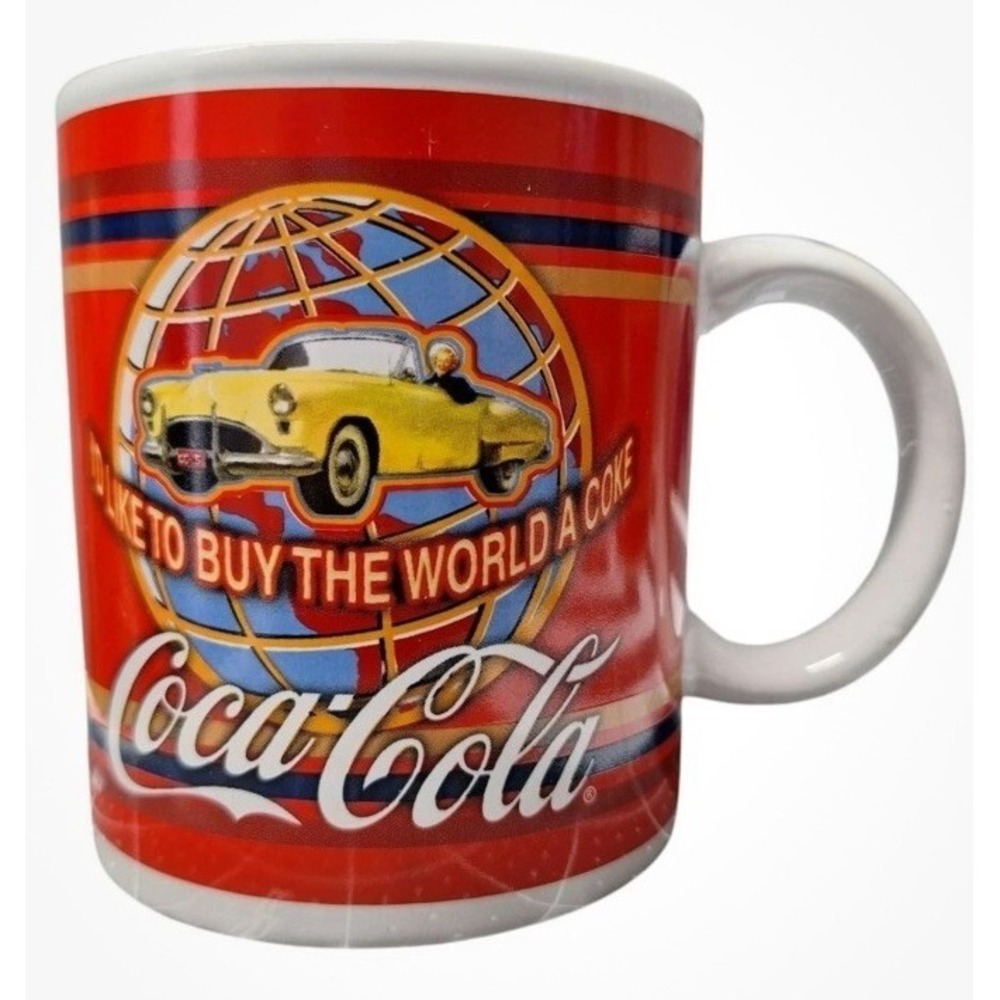 Coca Cola Coffee Tea Mug Cup Buy The World A Coke Collectors Globe Vintage Car